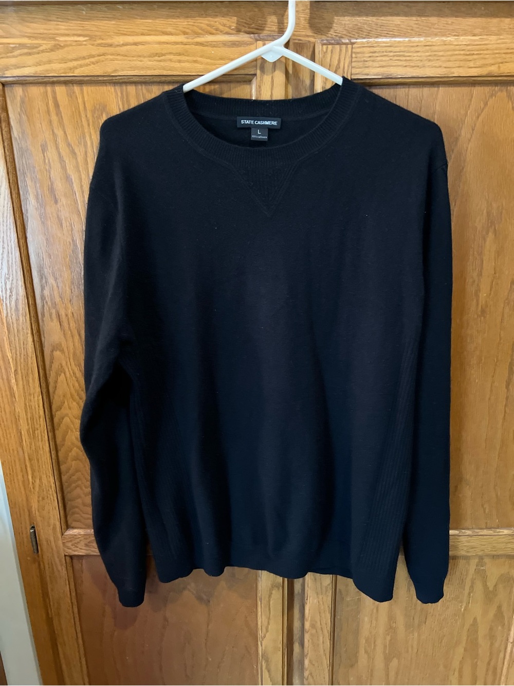 State Cashmere Black Cashmere Sweater-flaw